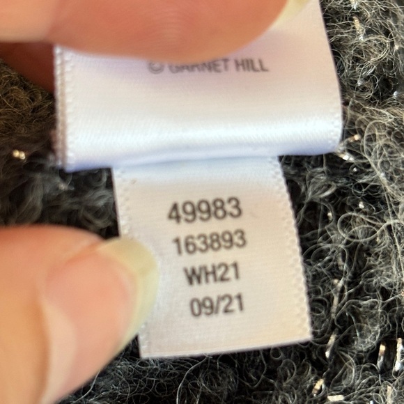 Garnet Hill Dark Gray Shimmering Alpaca Blend Full Zip Sweater Jacket Size‎ M - Picture 10 of 13